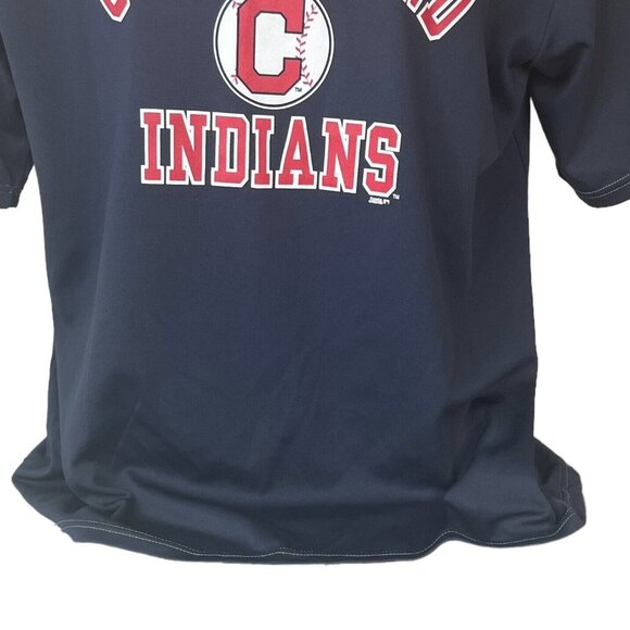 Cleveland Indians TShirt Mens 2XL Blue Gray MLB Short Sleeves - Picture 4 of 10